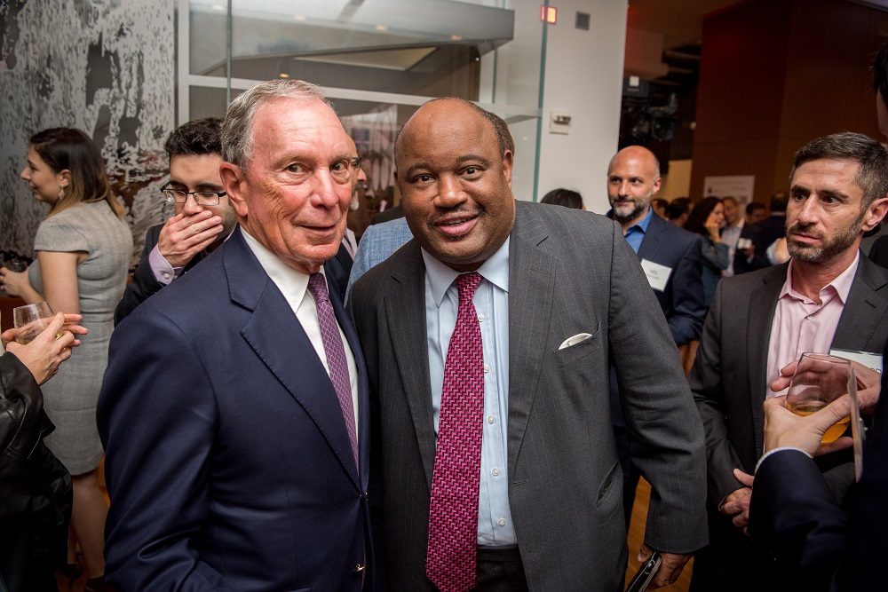 Michael Bloomberg And Journalist/Political Anchor Dominic Carter